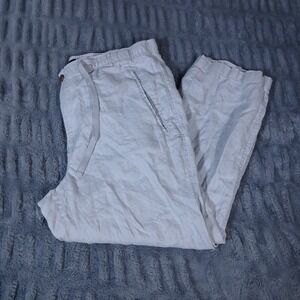 Linen Club Room Luxury Gray Linen Pants Drawstring Waist Women's XL
